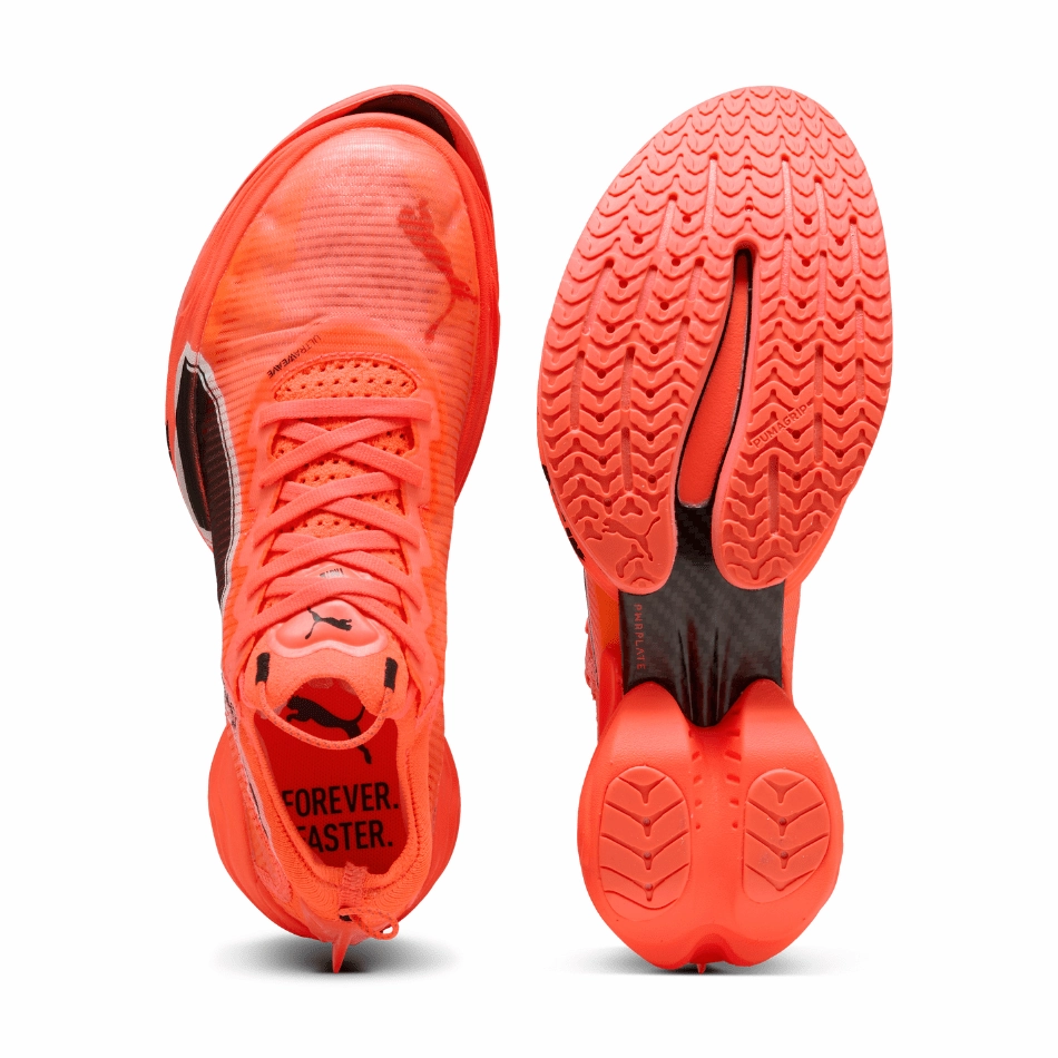 Unibody Shell Structure Fresh Foam Puma Men's Fast-R NITRO Elite 2 Running Shoes in Glowing Red/Puma White SS25