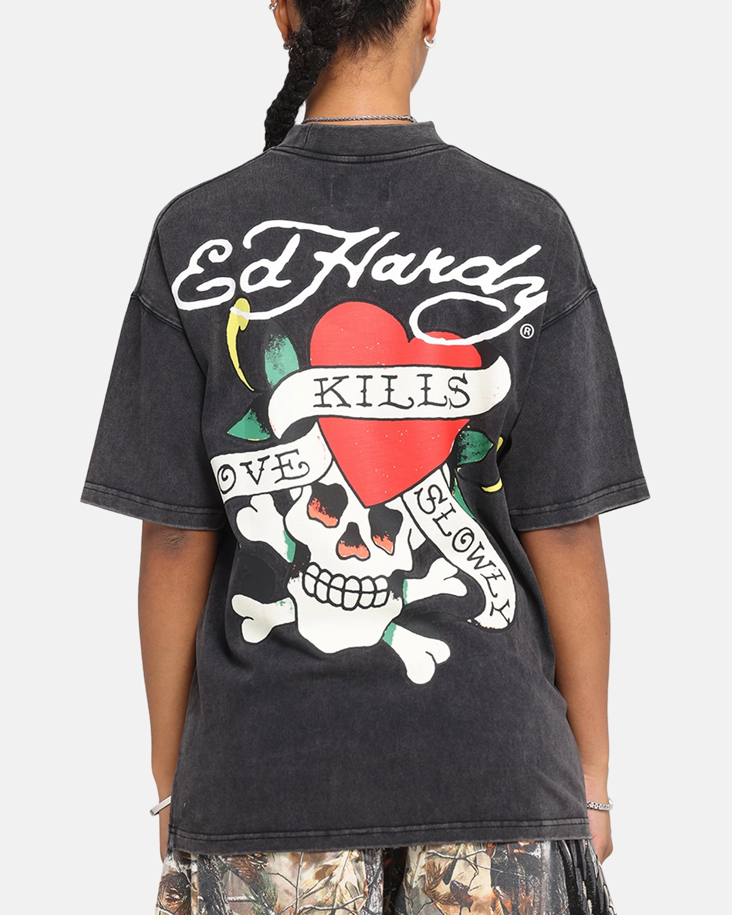 Low Impact Processing Ed Hardy Love Kills Oversized T-Shirt Black