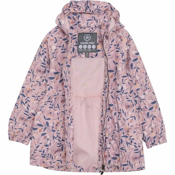 Color Kids Jacket AOP Bleached Mauve Checkered Style Pocket Details