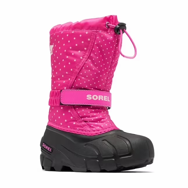 Long Commute Low Top Design Sorel Flurry Print Kids US 7 Pink Waterproof Insulated Snow Boot NY3503-650