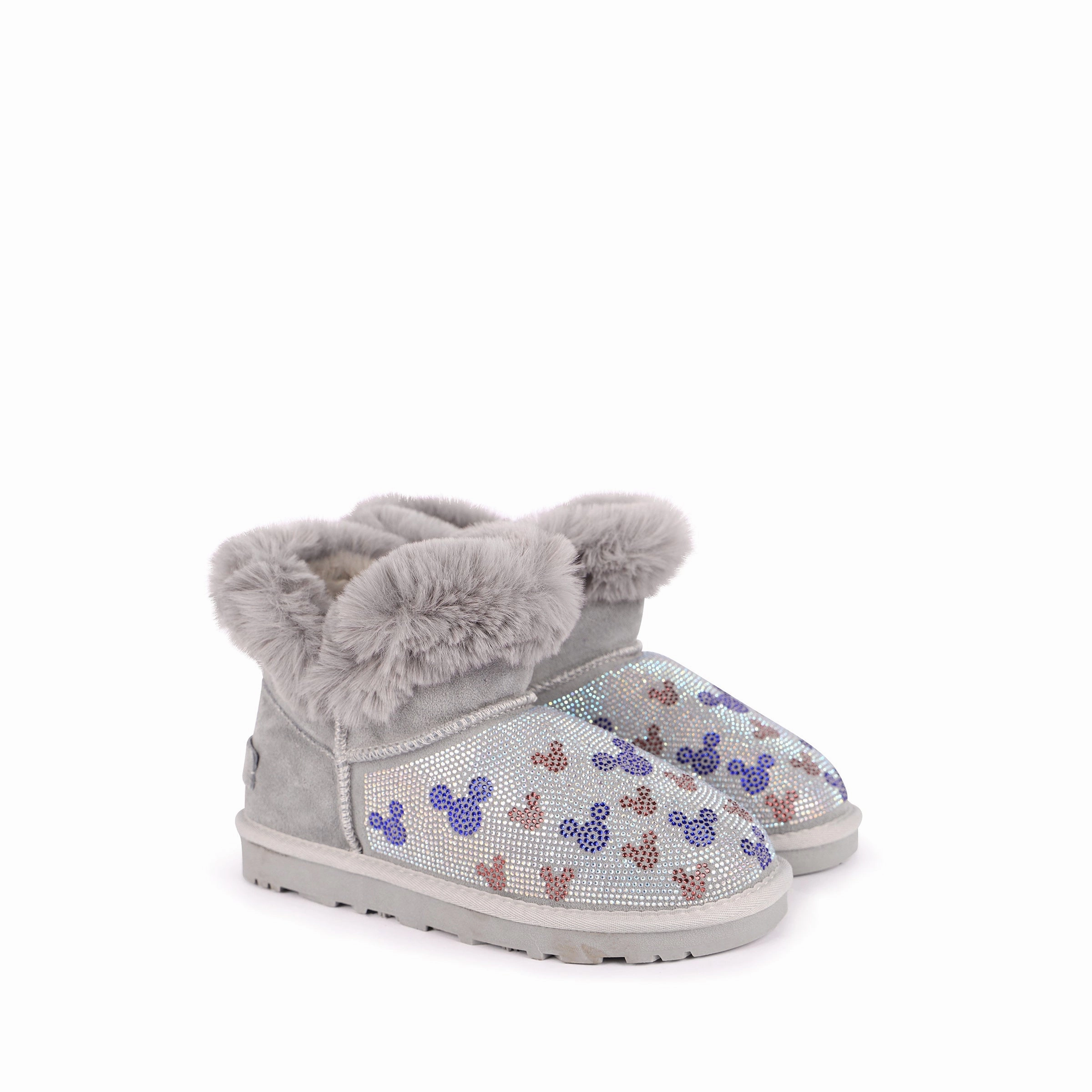 Grey Microstud Mickey Winter Boots Shock Dispersing Tech
