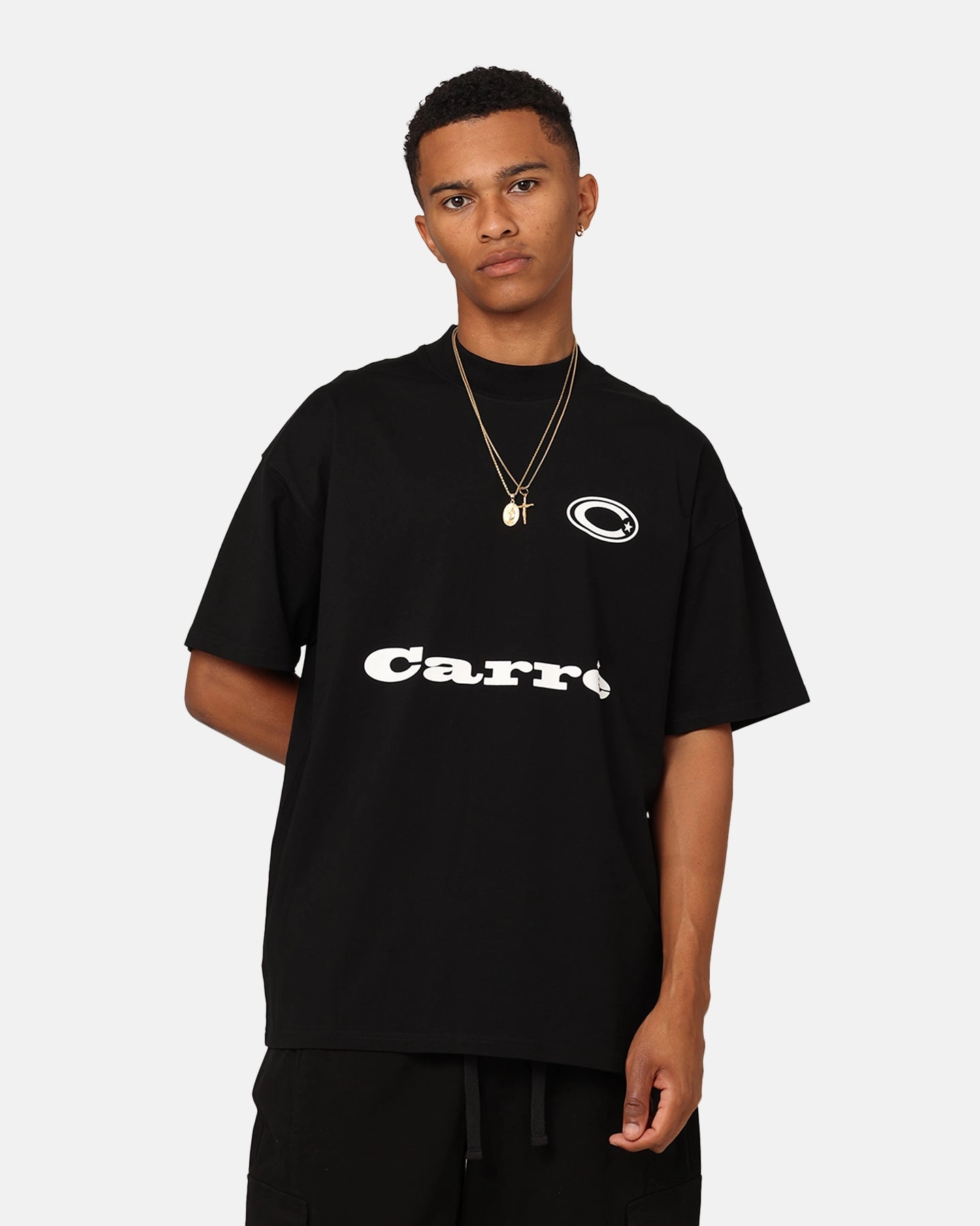 Carre C Star Oversized T-Shirt Black skinny but not tight Lightweight Feel