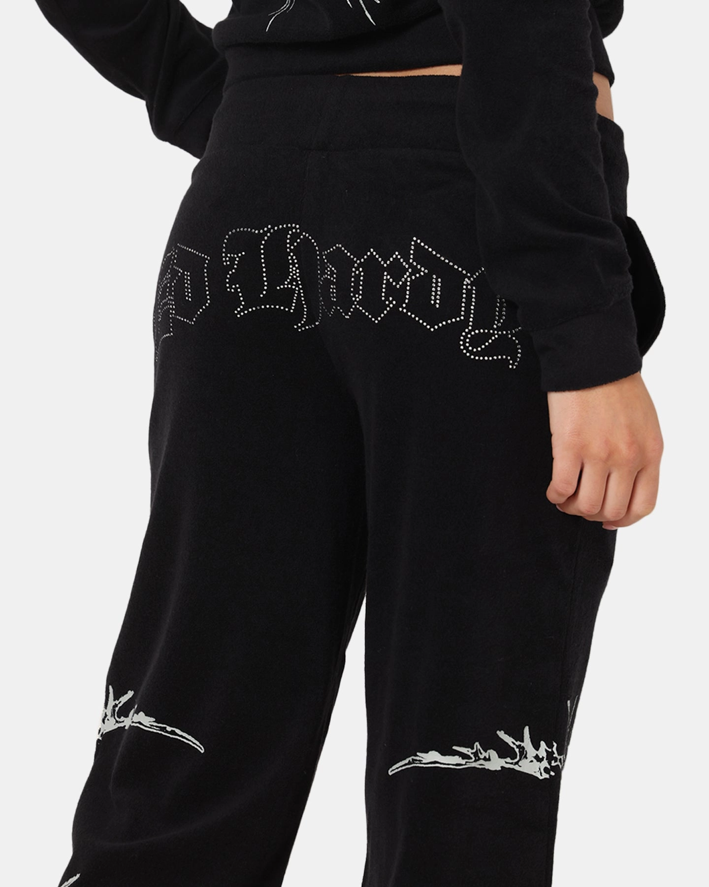 Lightweight Construction Cozy Waist Ed Hardy Women's Raver Trackpants Black