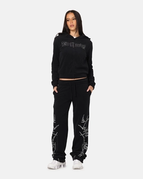 Ed Hardy Women's Raver Trackpants Black Stretch Ready Hip Friendly Pockets