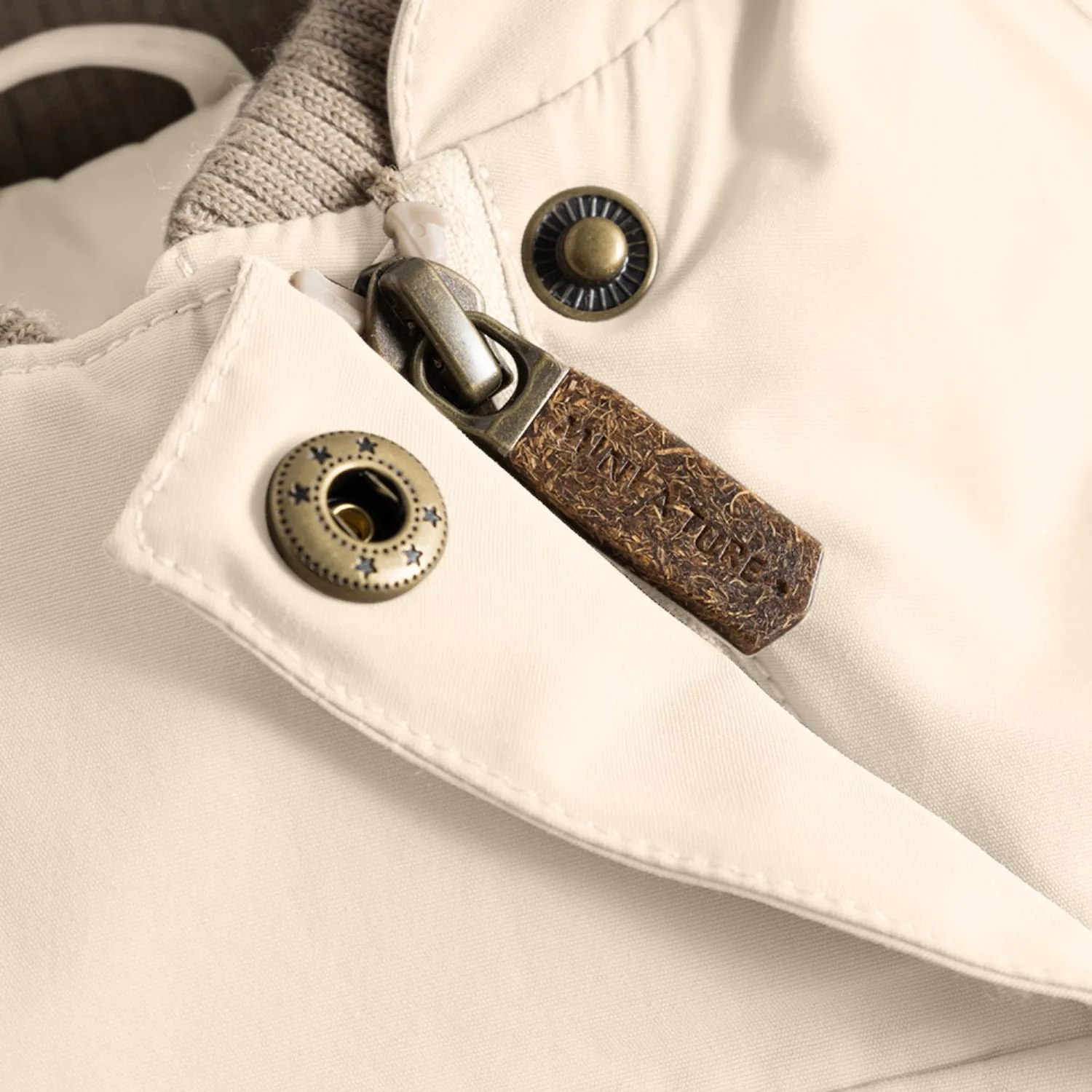 Mini A ture Angora cream Wang Fleece Winter Jacket m. Fur HighCollarDesign