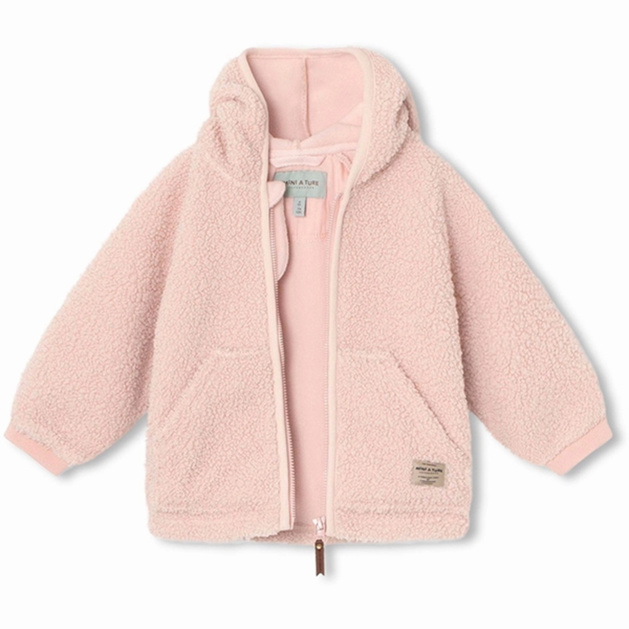 Glow In Dark Trims Easy Movement Cut MINI A TURE Liff Teddy Fleece Jacket Rose Smoke