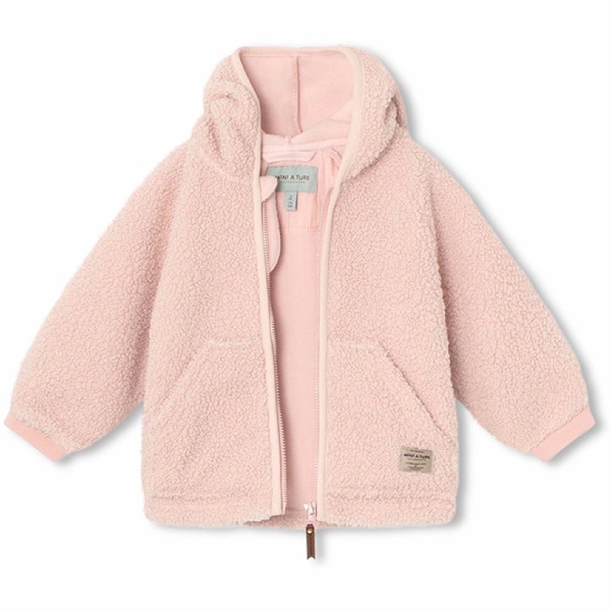 MINI A TURE Liff Teddy Fleece Jacket Rose Smoke Transition Wear