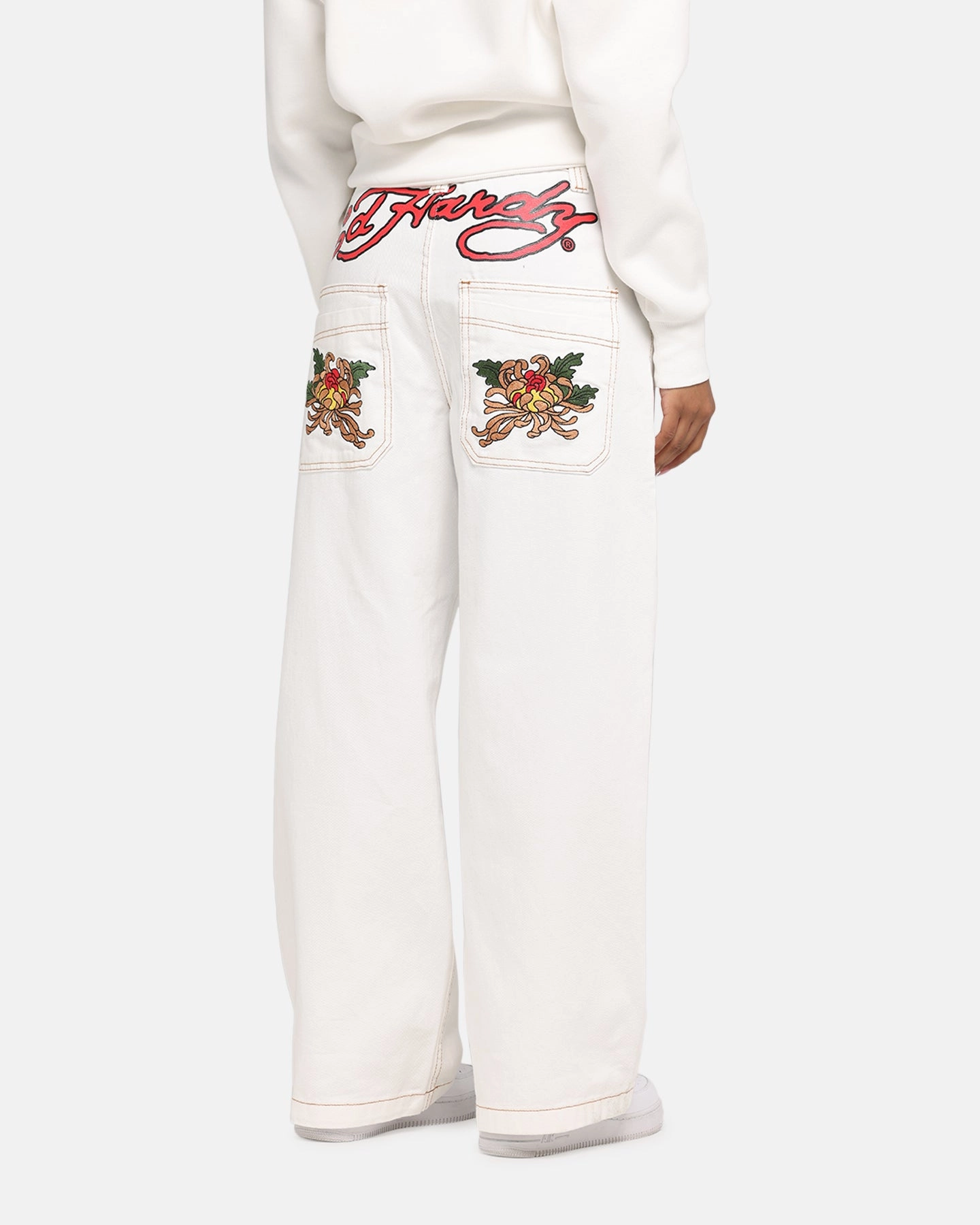 Ed Hardy Death Before Dishonour Jeans Off White DurableBartack Street Ready