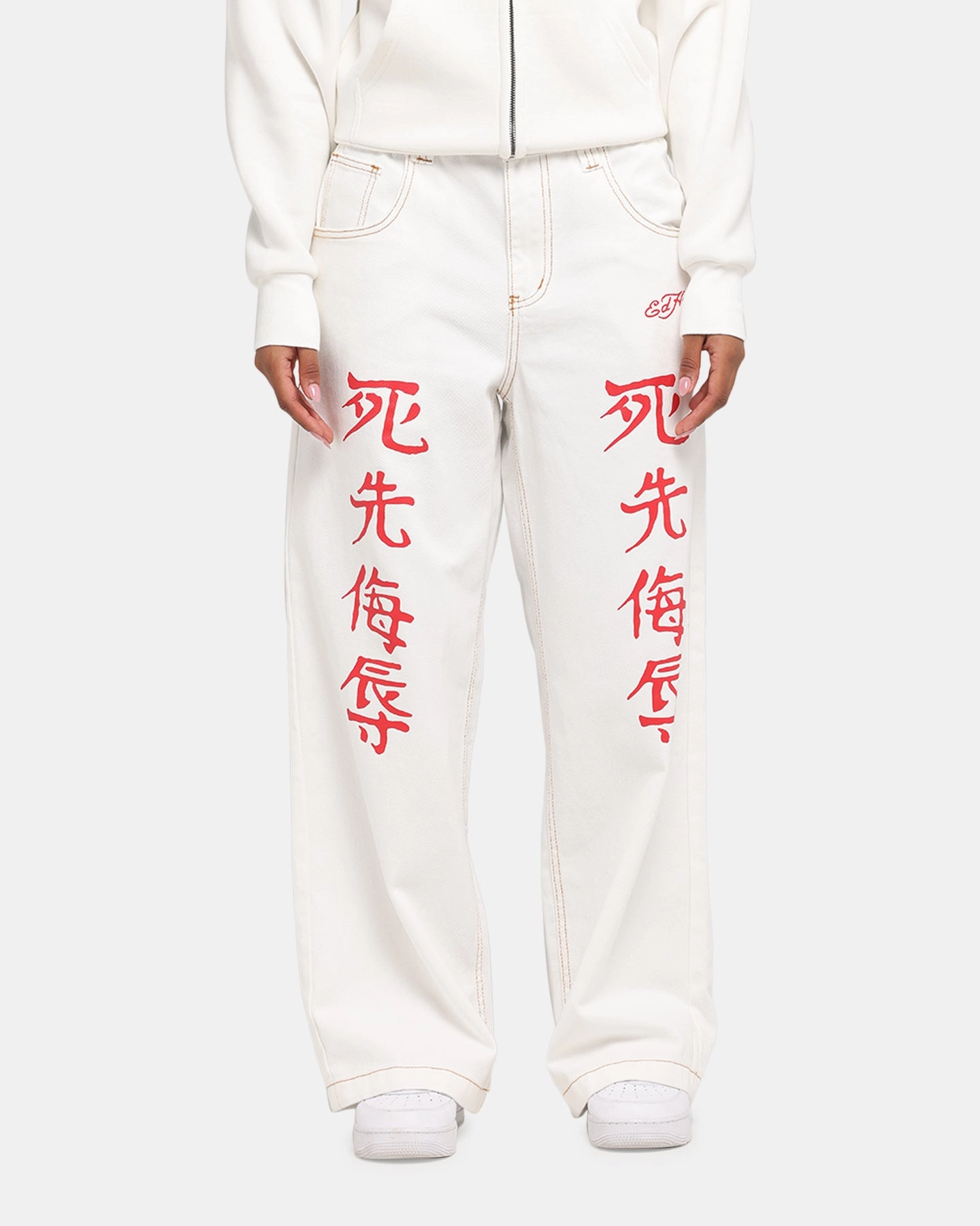Ed Hardy Death Before Dishonour Jeans Off White Essential Comfort CompressionFitFabric