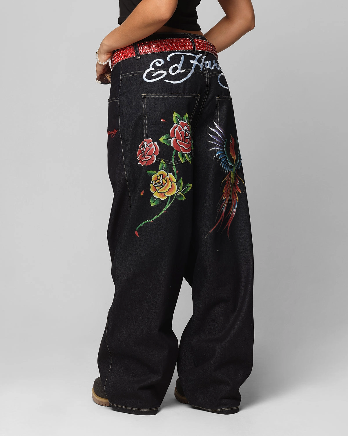 Ed Hardy Denim Jeans Raw Indigo Warm Fit Cozy Design