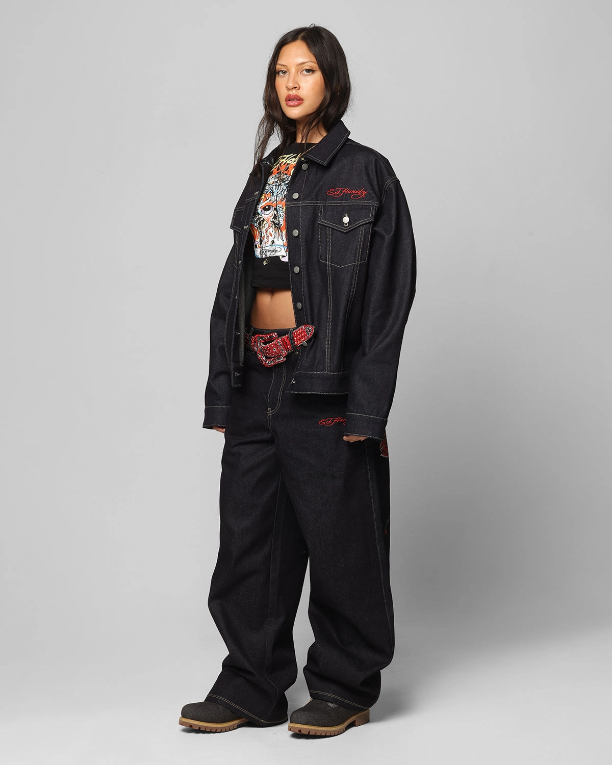 Ed Hardy Denim Jeans Raw Indigo LightweightConstruction