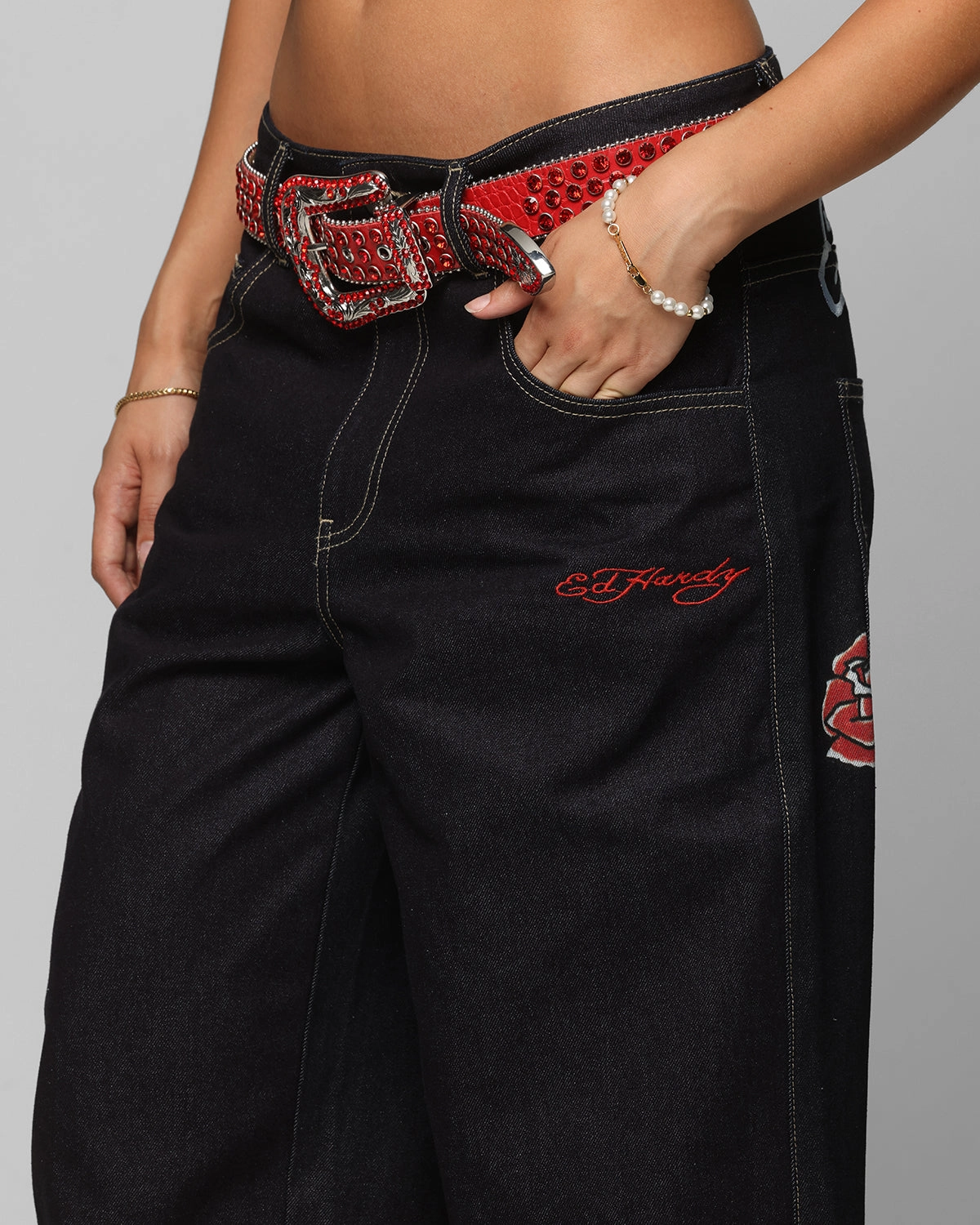 Ed Hardy Denim Jeans Raw Indigo Durable Twill
