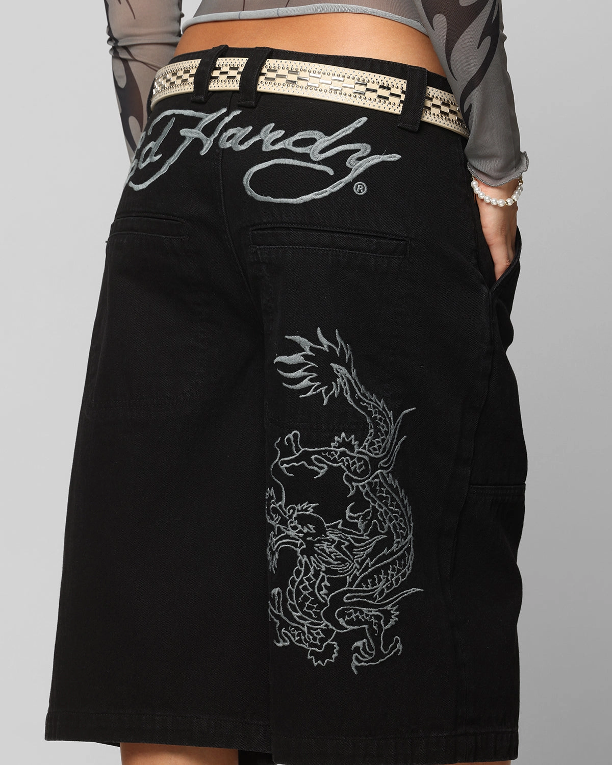 Outdoor Gear Fit Comfort Ed Hardy Dragon Jorts Black