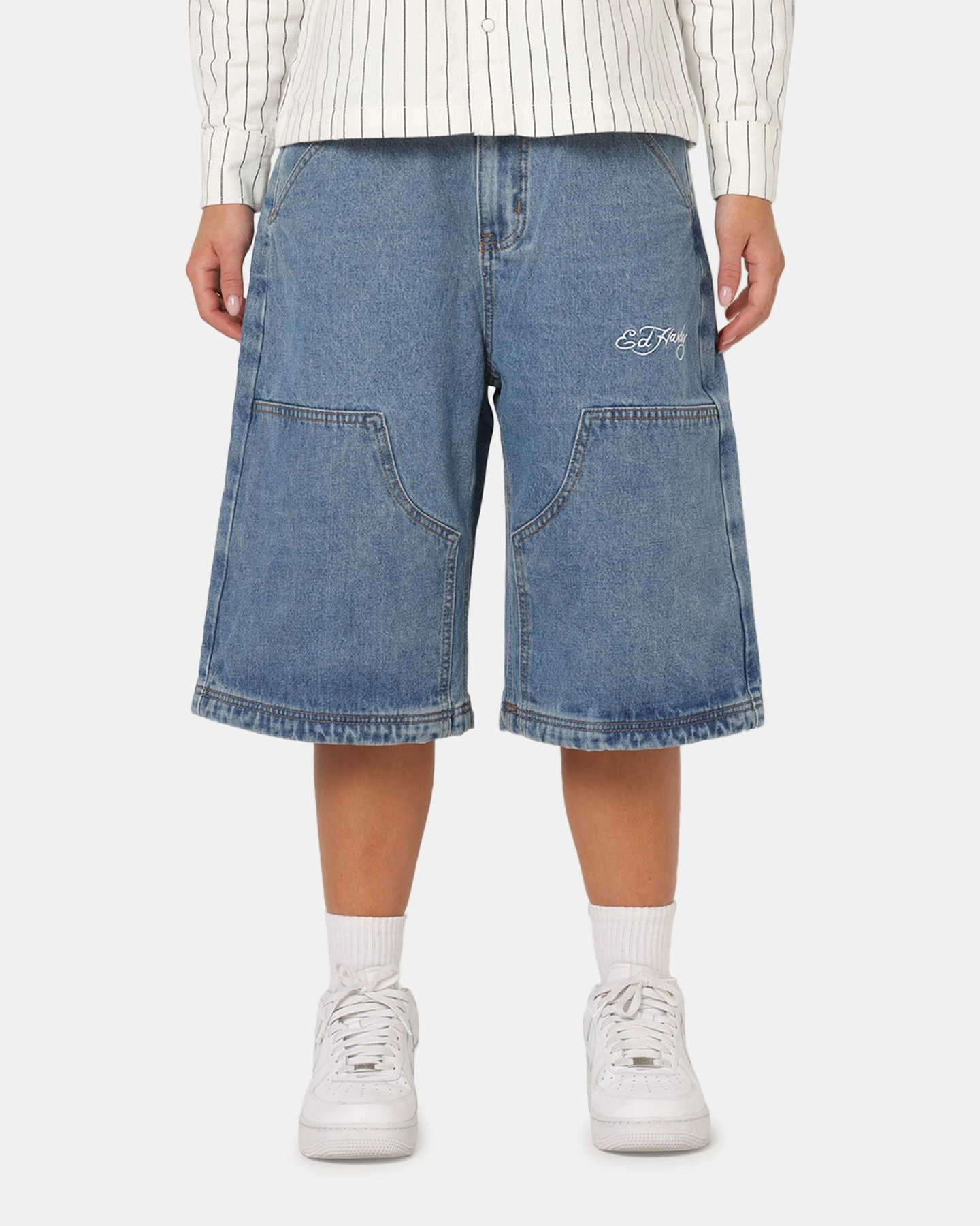 Ed Hardy Dragon Jorts Mid Blue Denim Smart Comfort