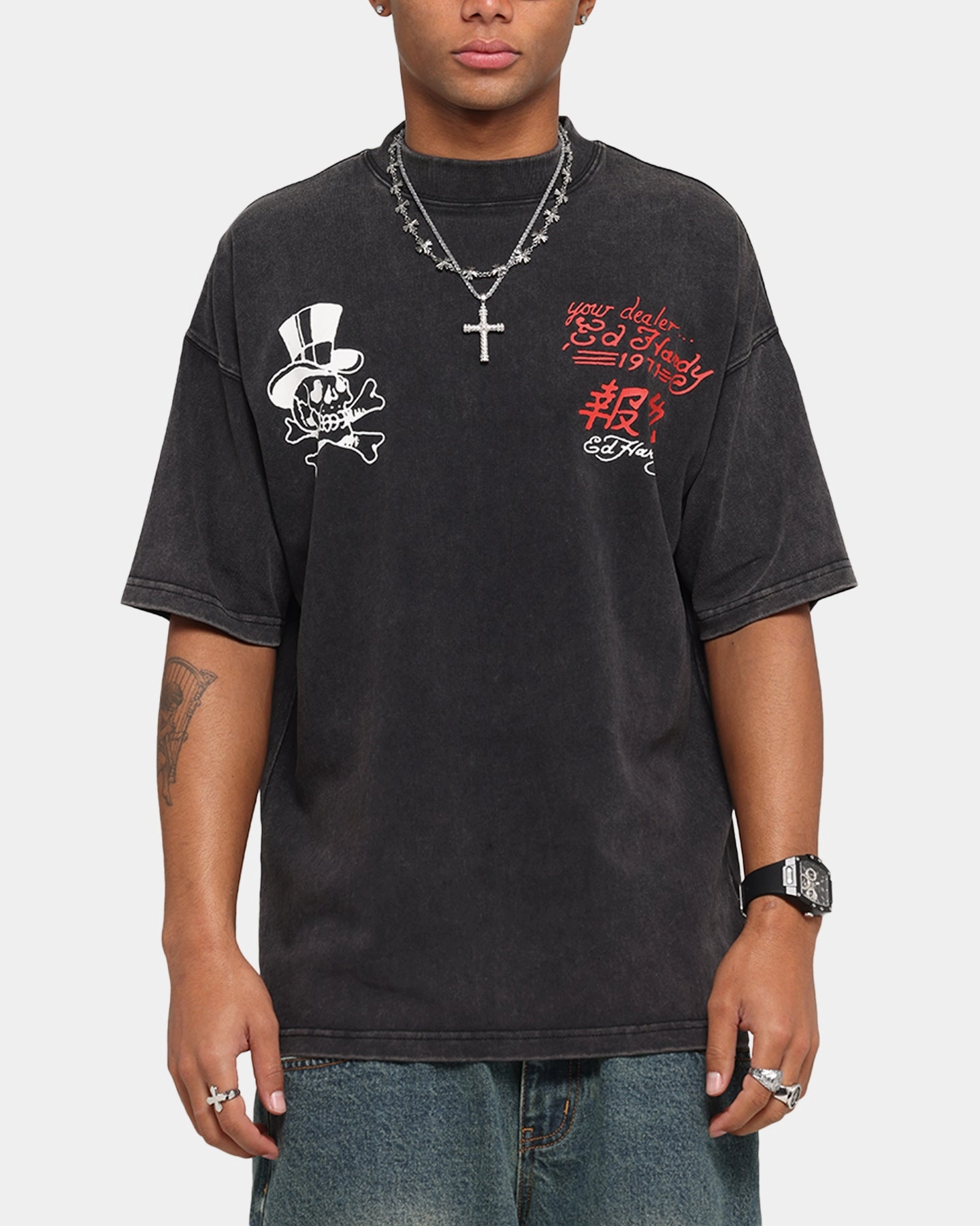 Street Comfort OdorResistant Ed Hardy Love Kills Oversized T-Shirt Black