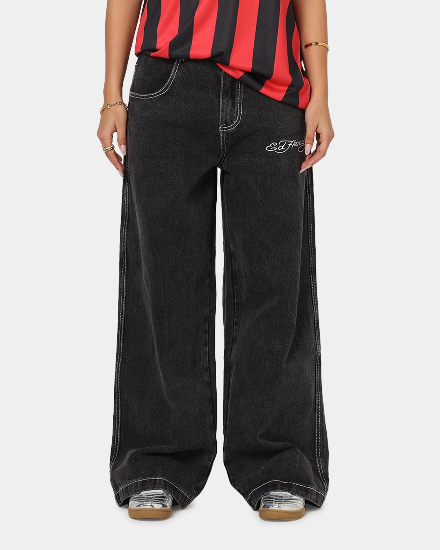 No Gap Waist Ed Hardy Lucky Jeans Black