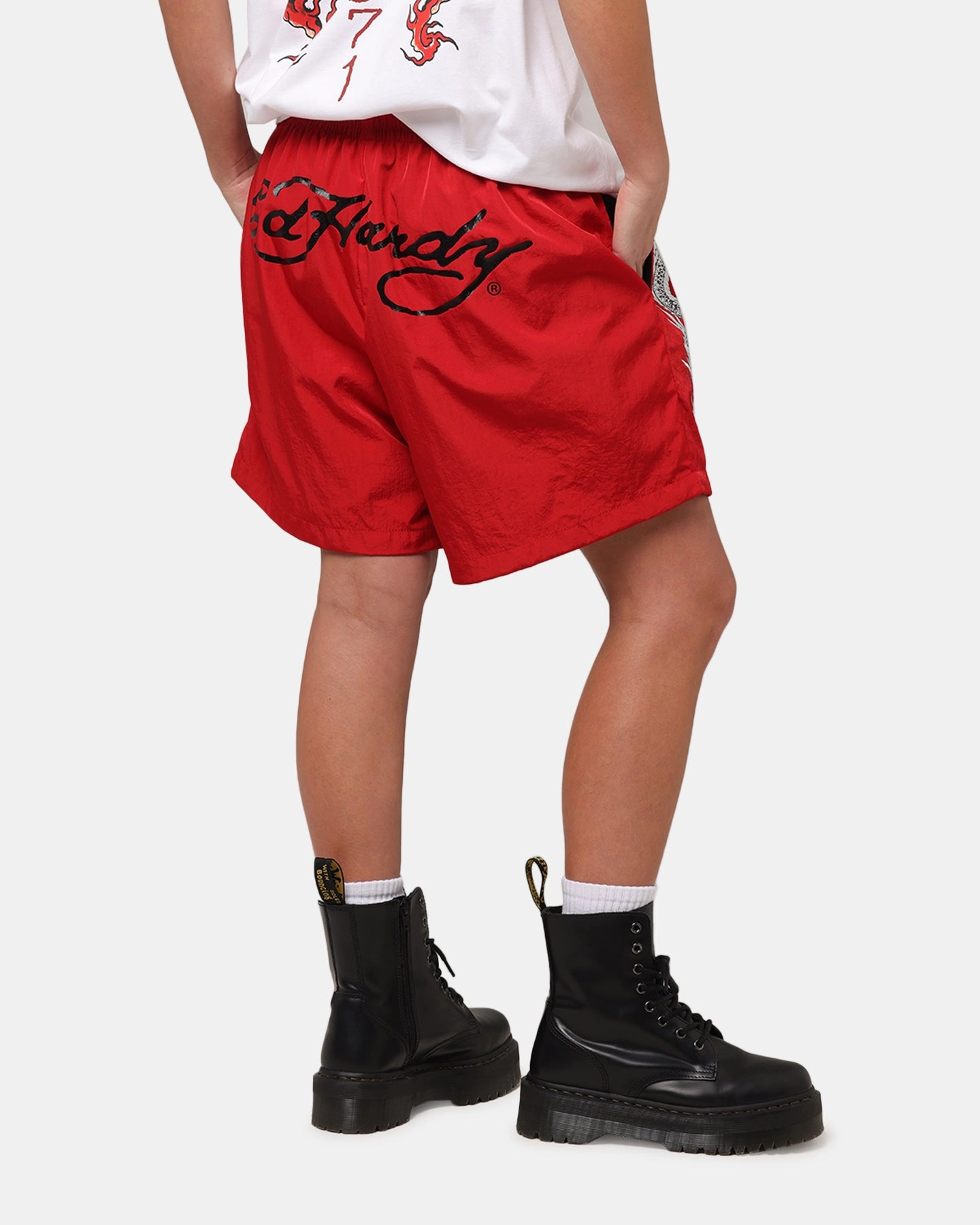 LightweightComfort Ed Hardy Tribal Dragon Shorts Red