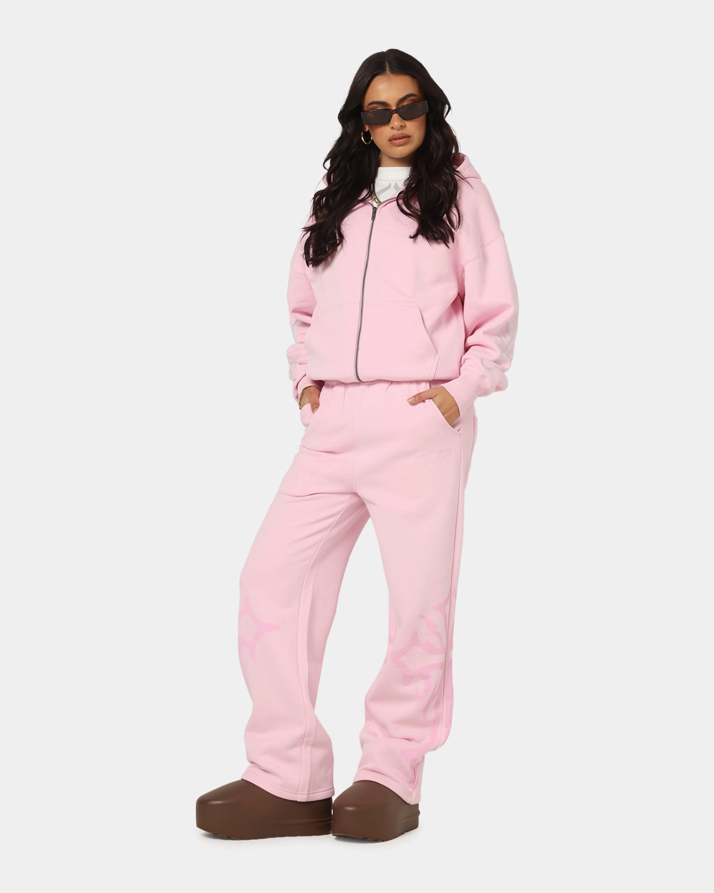 Ed Hardy Trinity Sweatpants Pink SeamlessConstruction