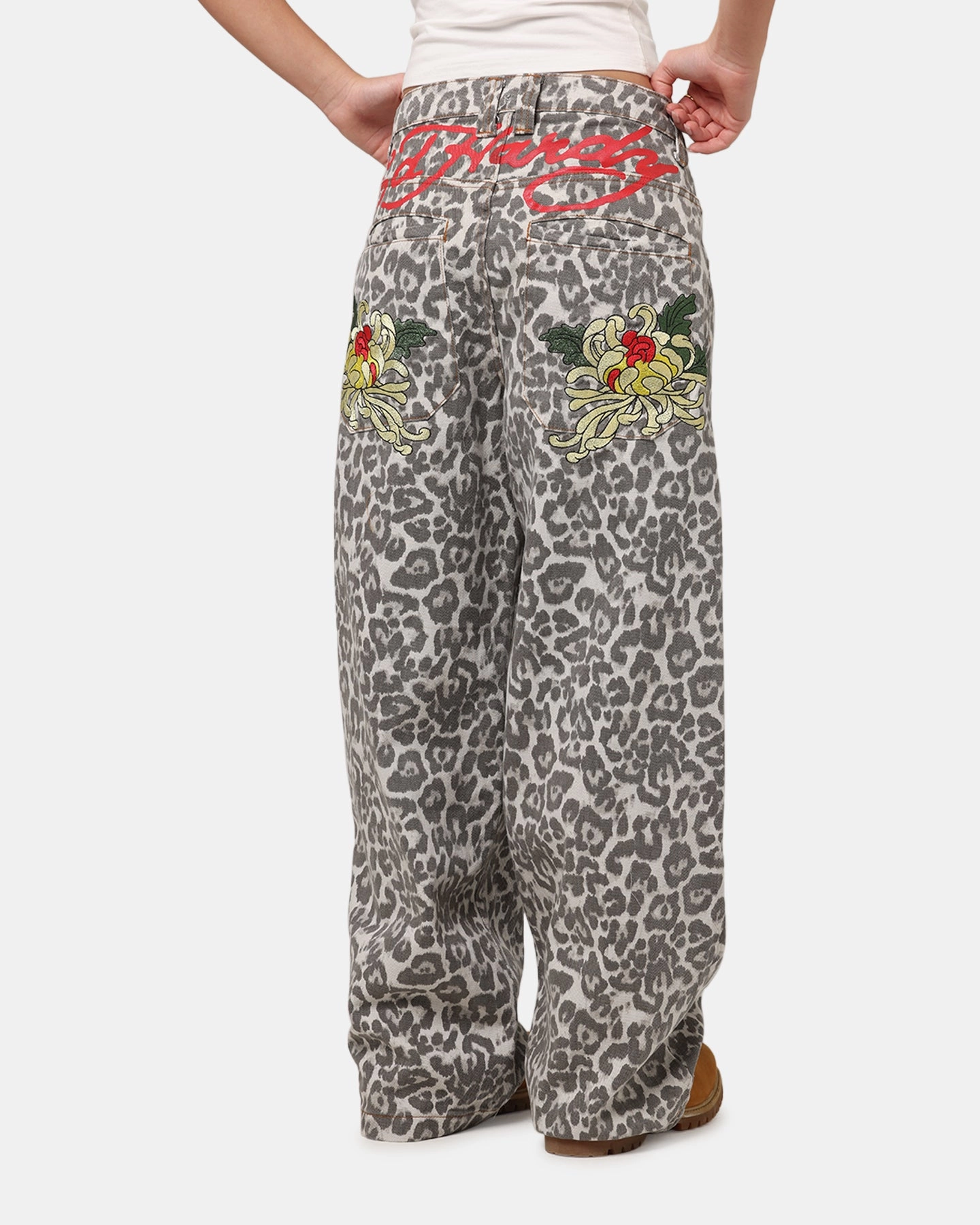 Clean Finish Ed Hardy Women's Leopard Jeans Leopard
