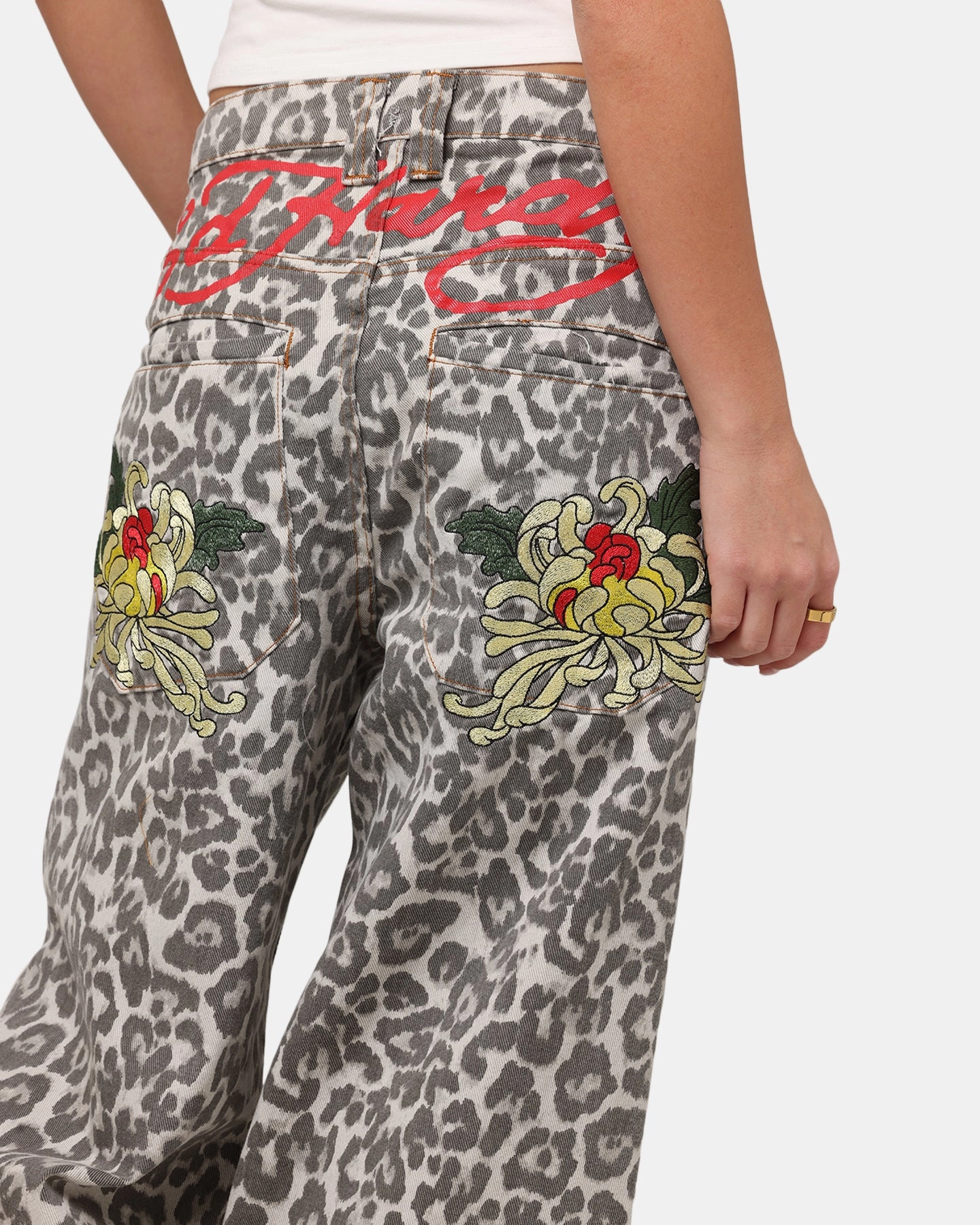 Ed Hardy Women's Leopard Jeans Leopard High Rise