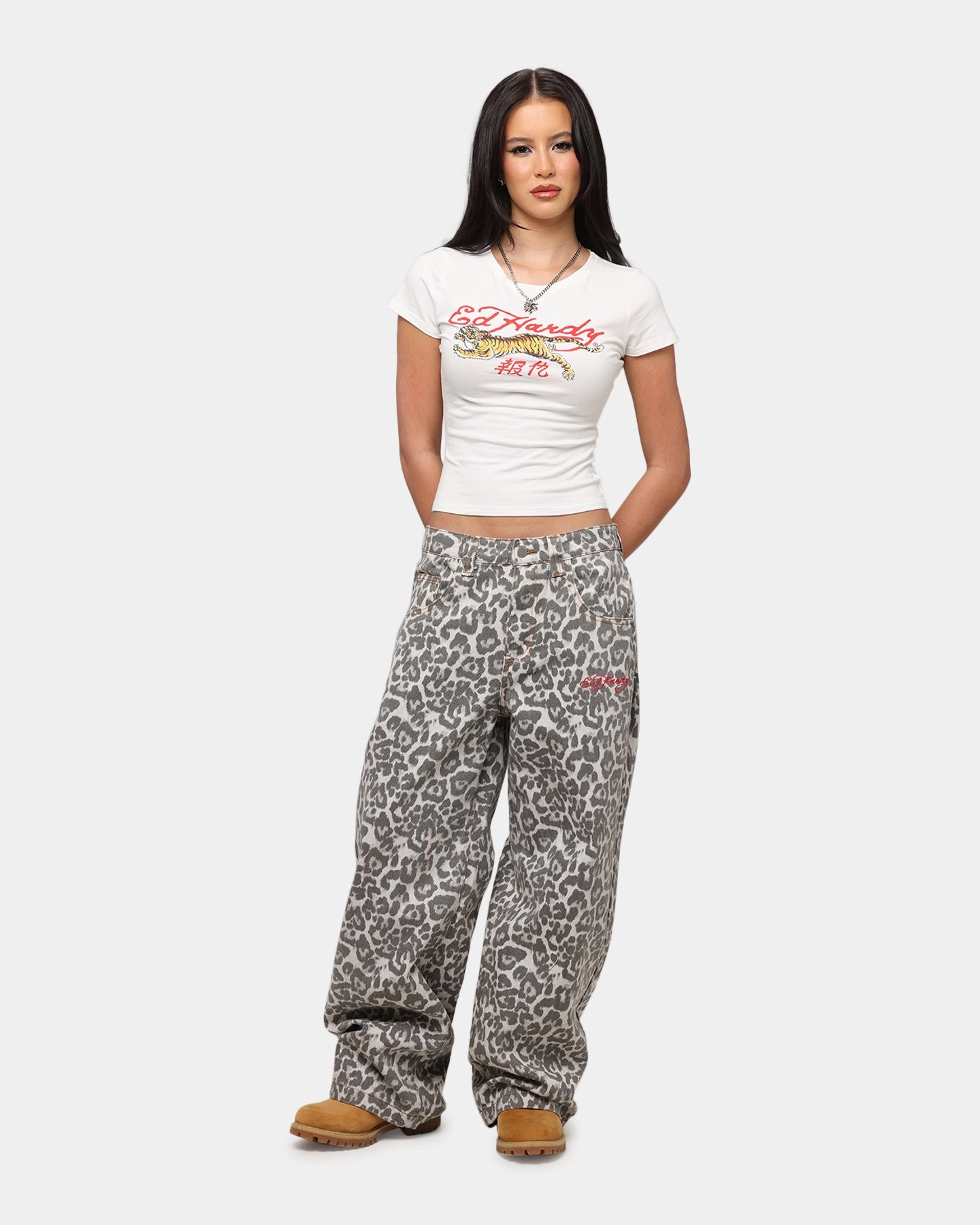 Day Comfort Minimal Design Ed Hardy Women's Leopard Jeans Leopard