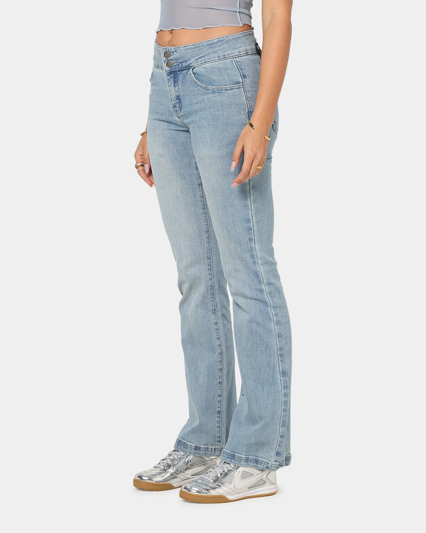 High Durability Thread Ed Hardy Women's Low Rise Skinny Jeans Blue Denim