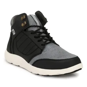Eego Italy®® Genuine Leather Light Weight Men's Steel Toe Safety Shoes with Anti Skid Sole Grey