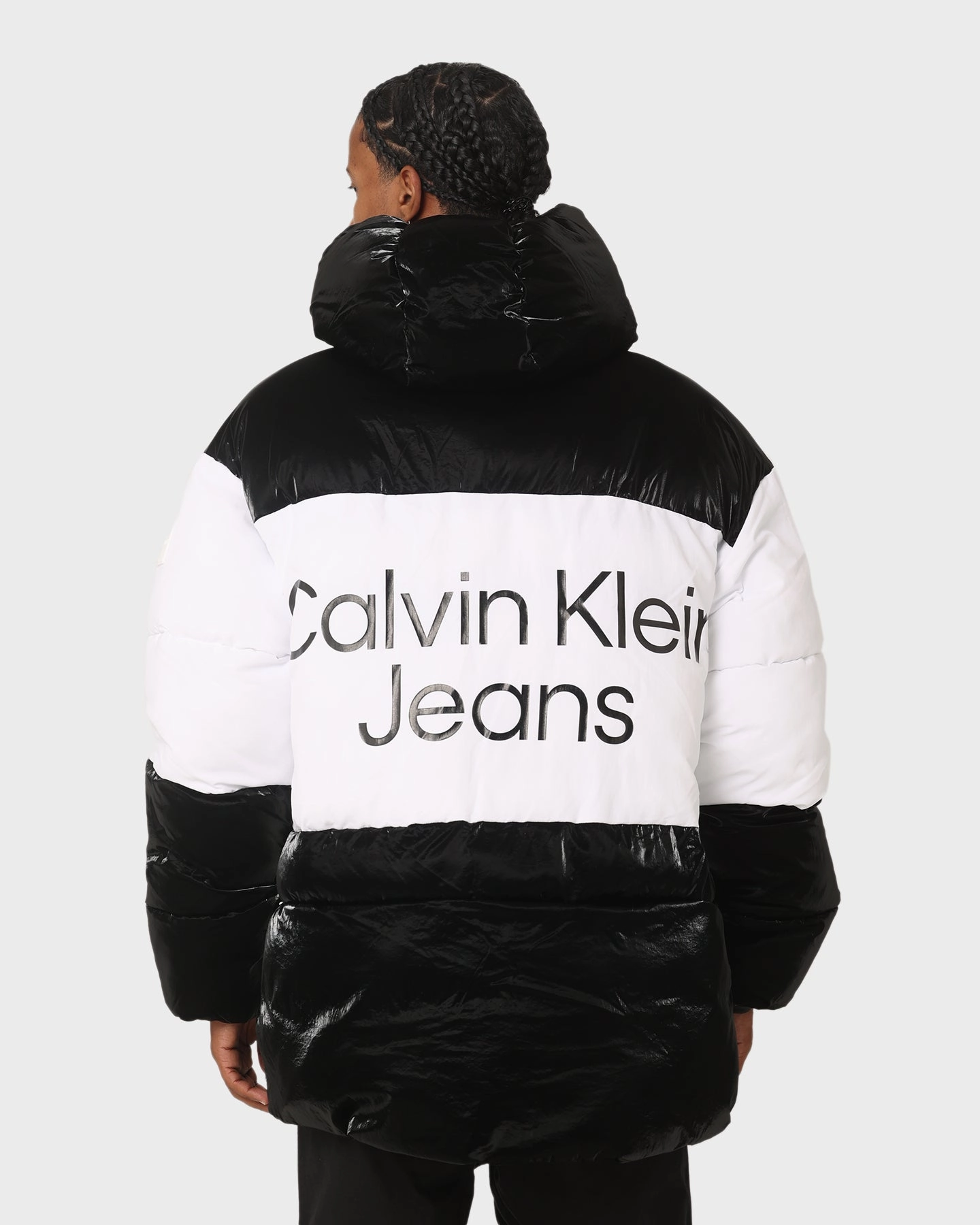 Nightwear Connection Calvin Klein Bold Logo Colourblock Puffer Jacket Ck Black/Bright White