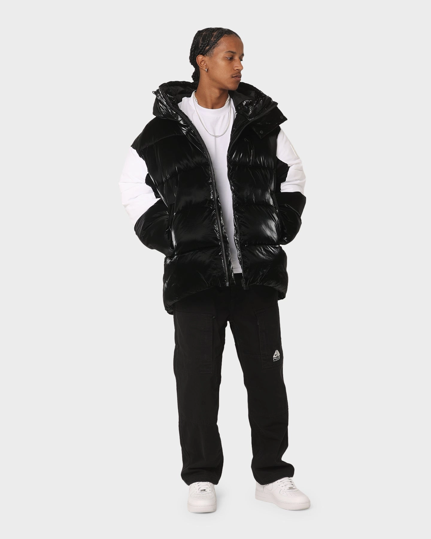 Calvin Klein Bold Logo Colourblock Puffer Jacket Ck Black/Bright White Closet Functional Design