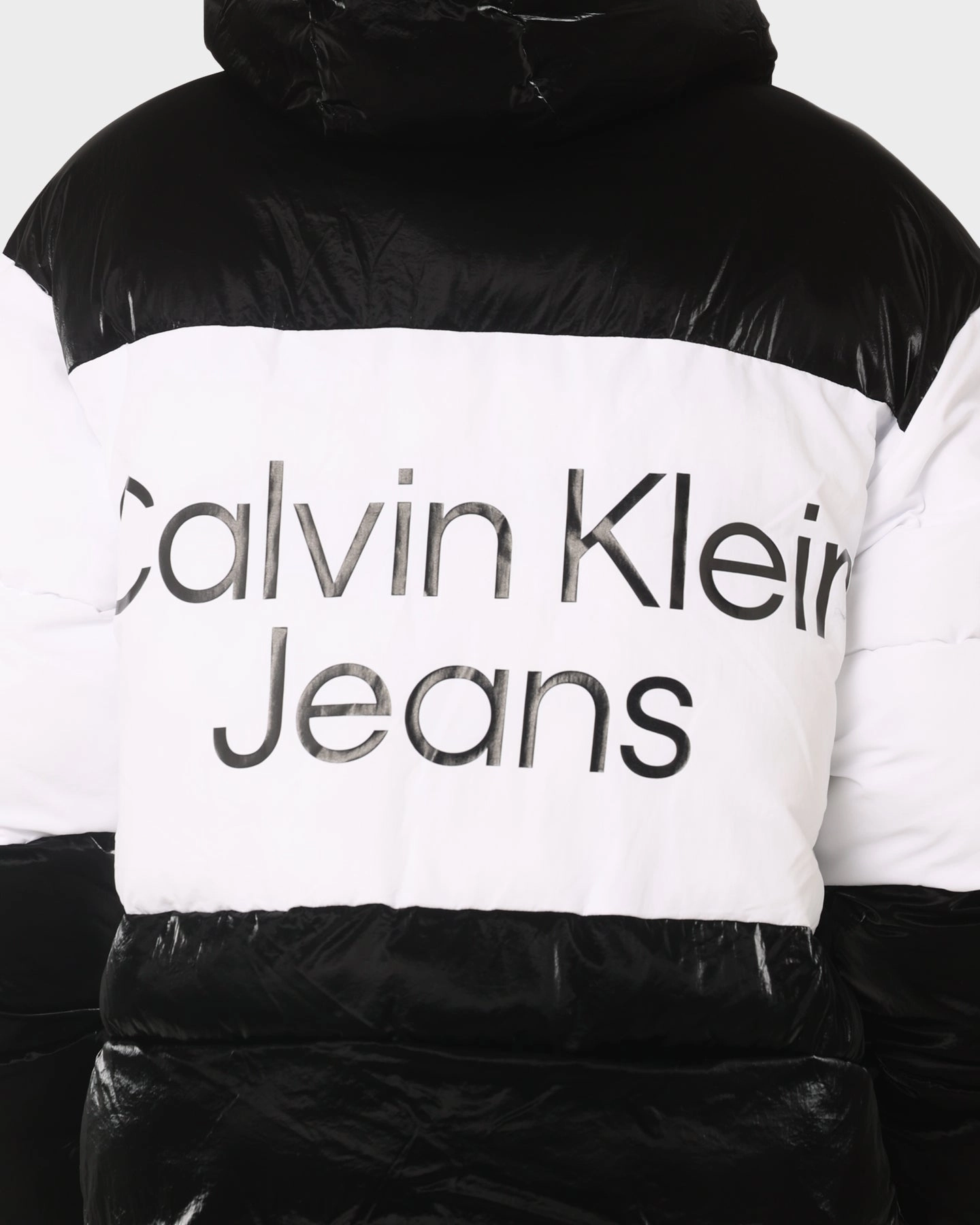 Magnetism Morning Layer Calvin Klein Bold Logo Colourblock Puffer Jacket Ck Black/Bright White