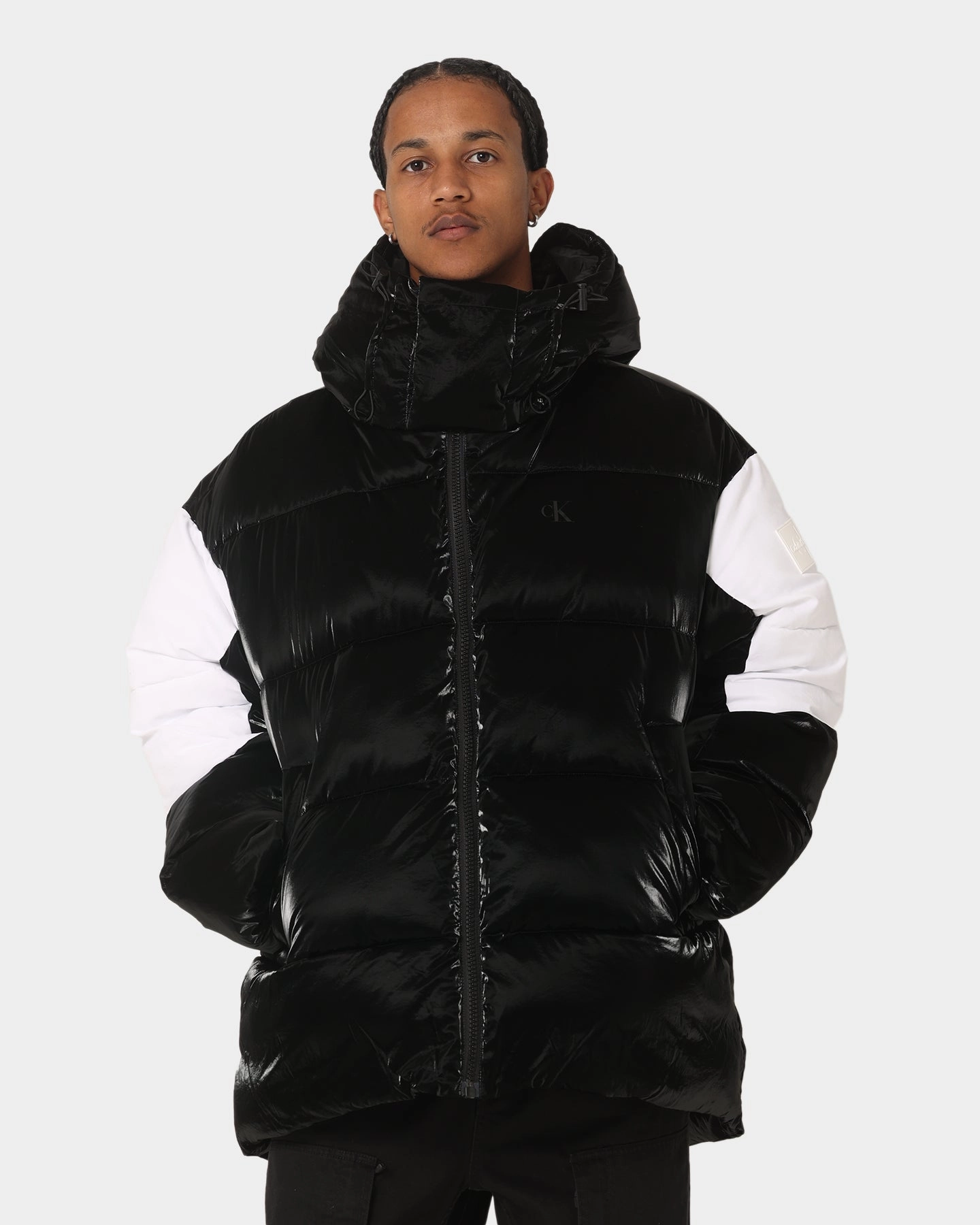 Calvin Klein Bold Logo Colourblock Puffer Jacket Ck Black/Bright White Smart Look