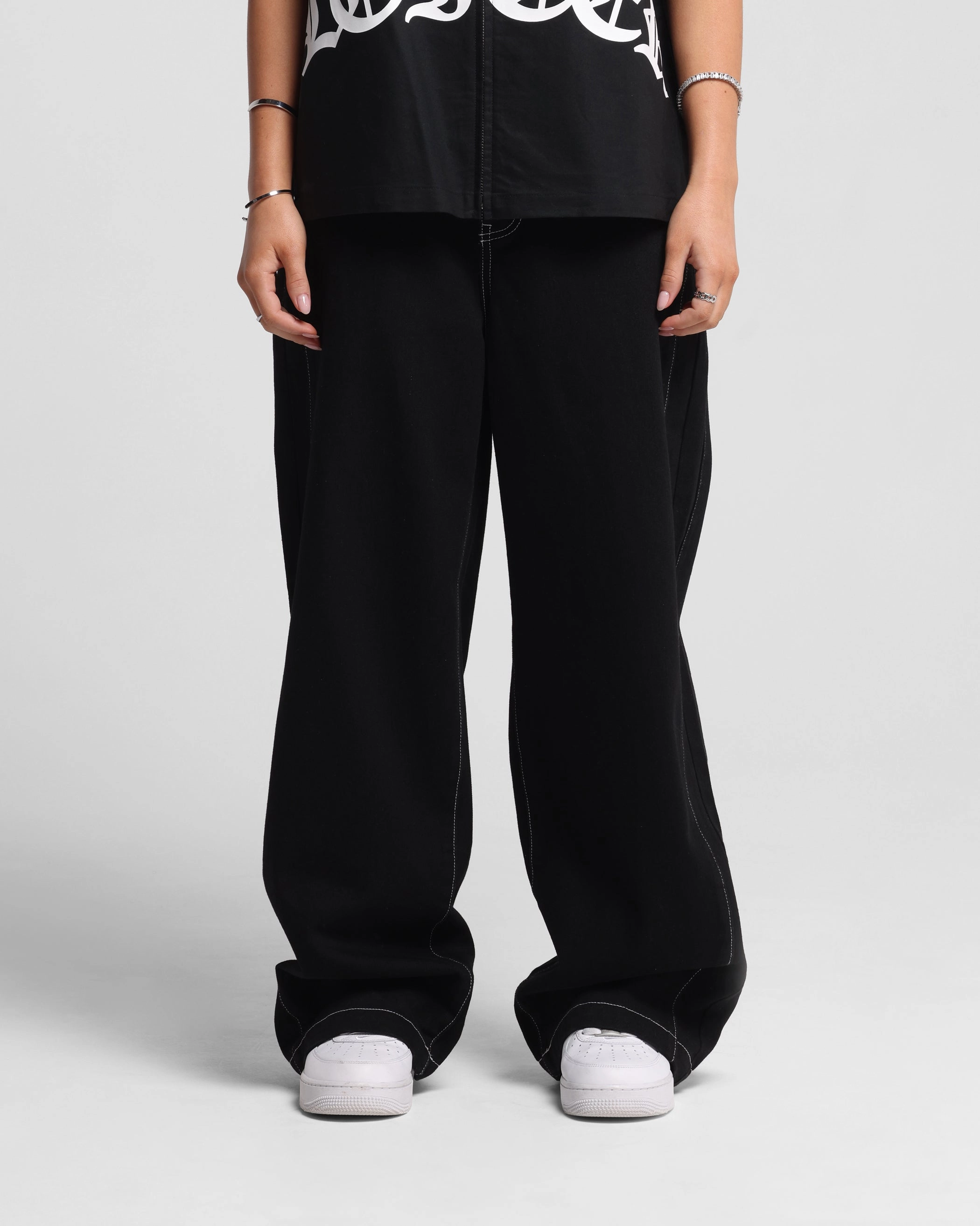 Easy Care Fabric Finish Urban Flex Loiter Shadow Jeans Black