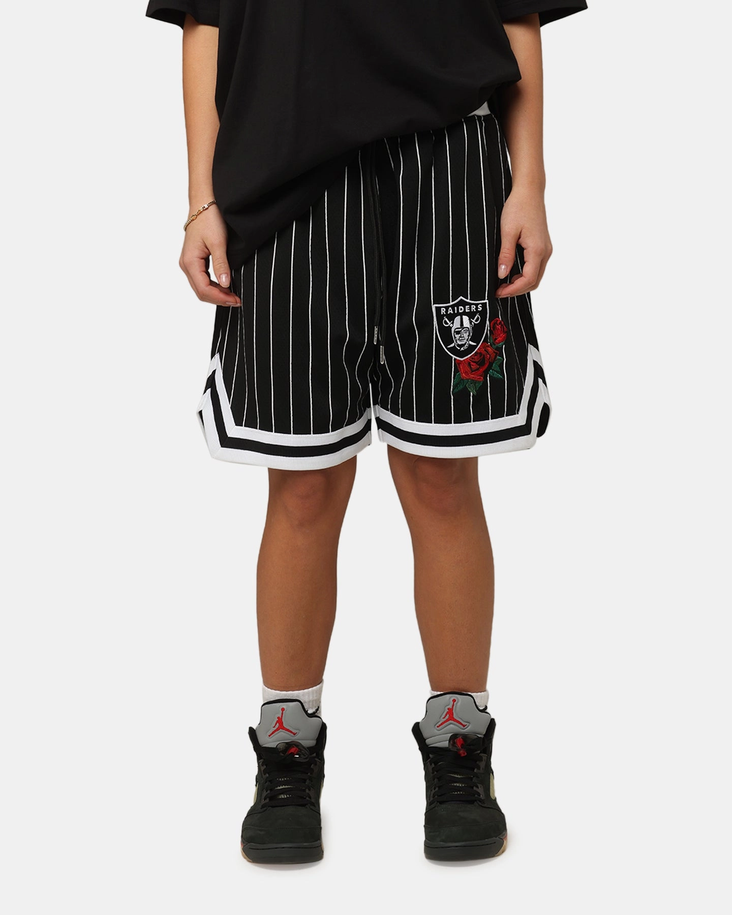 New Era Las Vegas Raiders Rose Mesh Shorts Black Snag Proof Fabric