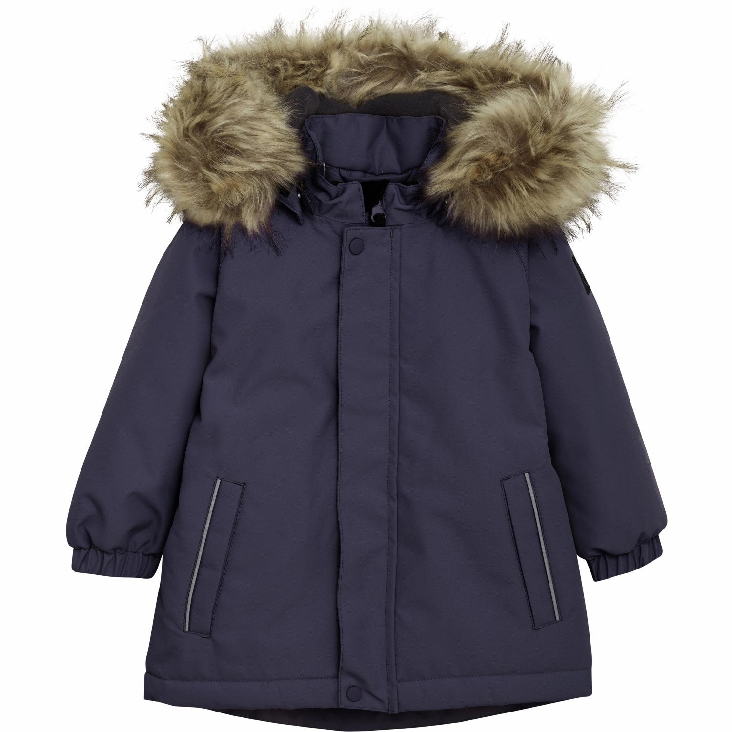 Casual Street Style Essential Casual Look Color Kids Graystone Baby Parka W. Fake Fur