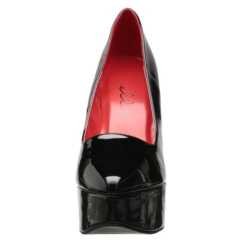 Ellie Shoes Prince 6.5" Stiletto Patent Platform Pumps - Black