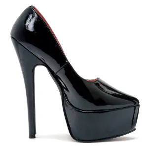 Ellie Shoes Prince 6.5" Stiletto Patent Platform Pumps - Black