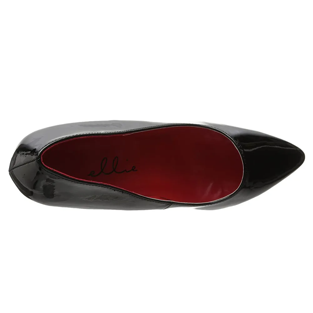 Ellie Shoes Prince 6.5" Stiletto Patent Platform Pumps - Black