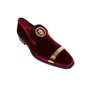 Emilio Franco EF13P Men's Shoes Burgundy Velvet Formal Loafers (EFC1001)