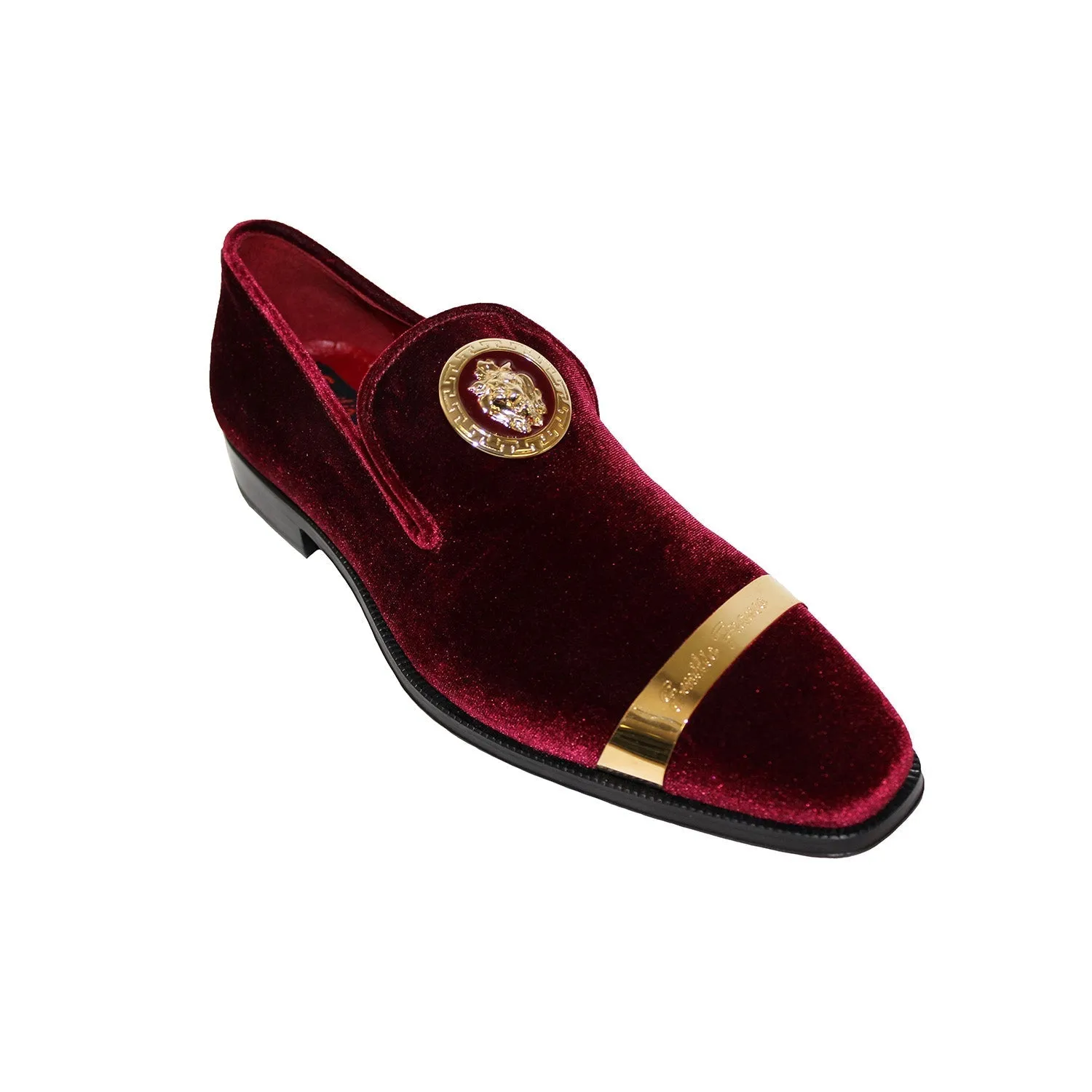 Emilio Franco EF13P Men's Shoes Burgundy Velvet Formal Loafers (EFC1001)