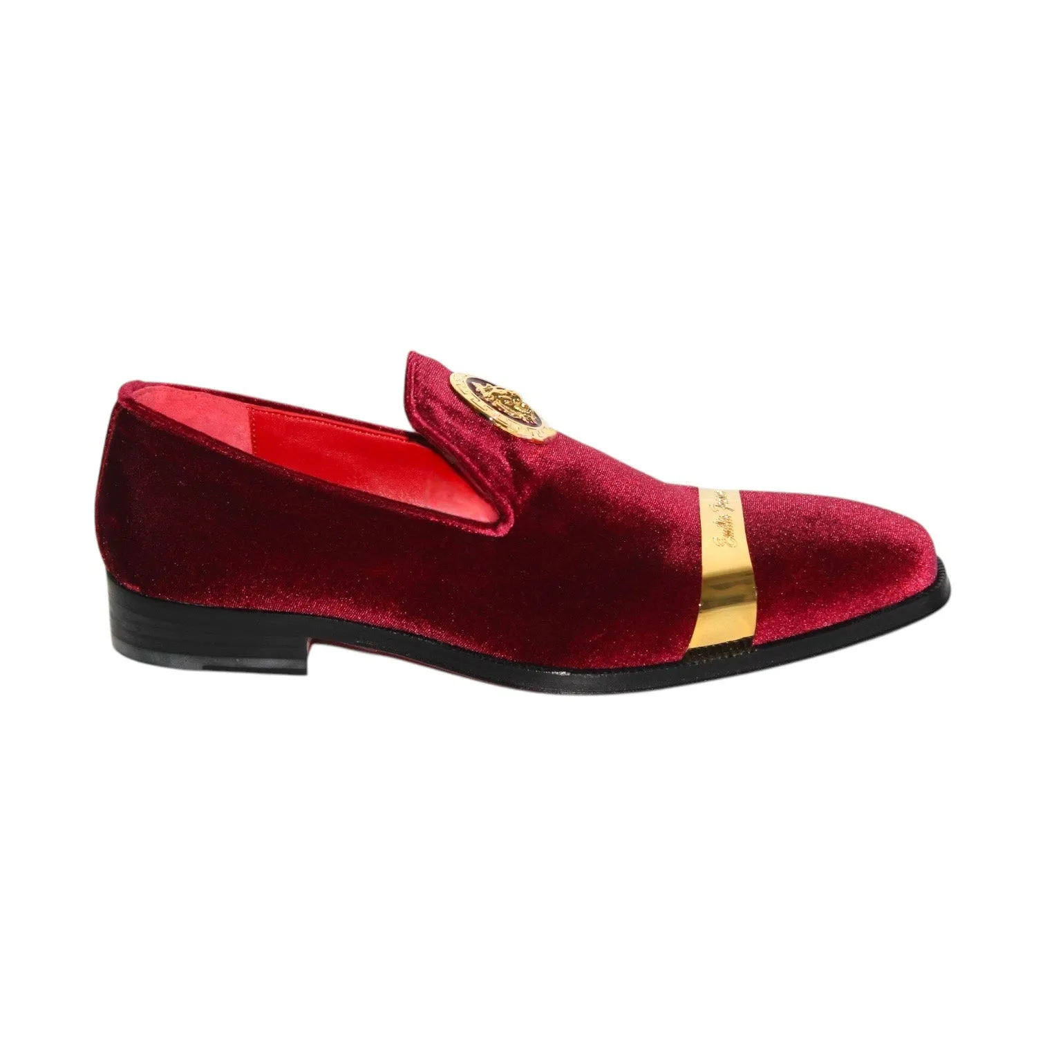 Emilio Franco EF13P Men's Shoes Burgundy Velvet Formal Loafers (EFC1001)