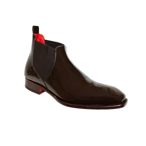 Emilio Franco Leonardo Men's Shoes Chocolate Patent Leather Boots (EF1234)