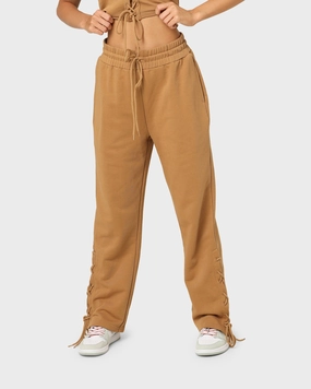 ThermalInsulation Casual Edge EN ES Women's Mason Lace Up Track Pants Tan