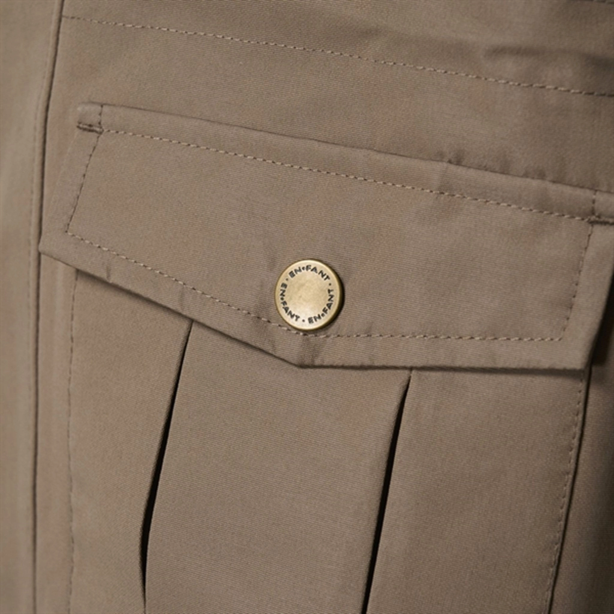 Eco Friendly Textile Casual Fit Silhouette En Fant Jacket Solid Chocolate Chip