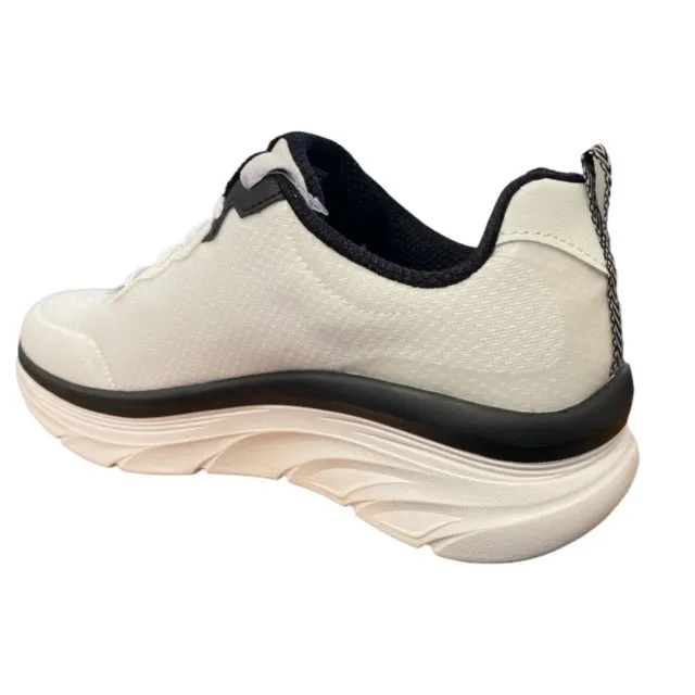 Skechers scarpa da walking da uomo D'Lux Walker Be Easy 149319/WBK bianco-nero Thermo Regulating Fabric running on track