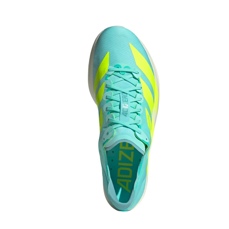 Dual Density Outsole marathoner's shoe possibility Adidas Men's Takumi Sen 11 Running Shoes in Flash Aqua/Zero Metalic /Mint Ton AW25