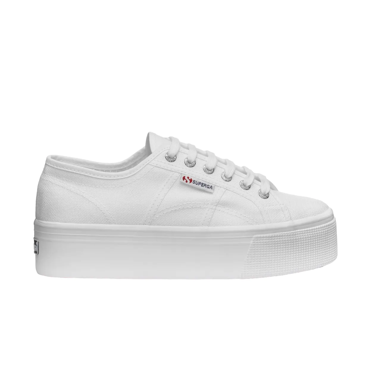 Superga 2790 Bianche Donna S9111LW 901 - Sneakers con Zeppa 4cm Zumba shoes