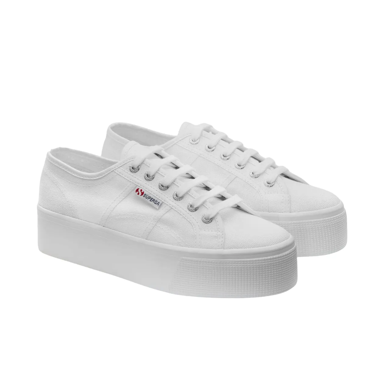 Superga 2790 Bianche Donna S9111LW 901 - Sneakers con Zeppa 4cm mid - top shoe variety Ankle Collar Padding