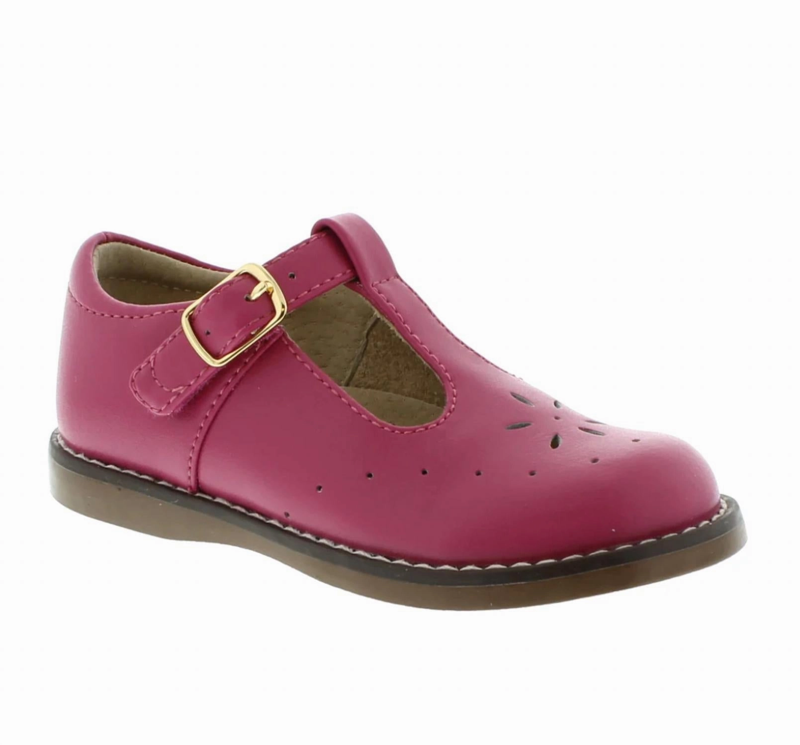 Girl's Sherry T-Bar Shoe - Medium/wide In Fuchsia Rebound Midsole