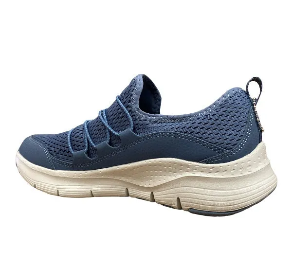 Skechers scarpa sneakers da donna Arch Fit Lucky Thoughts 149056 NVY blu Retro design