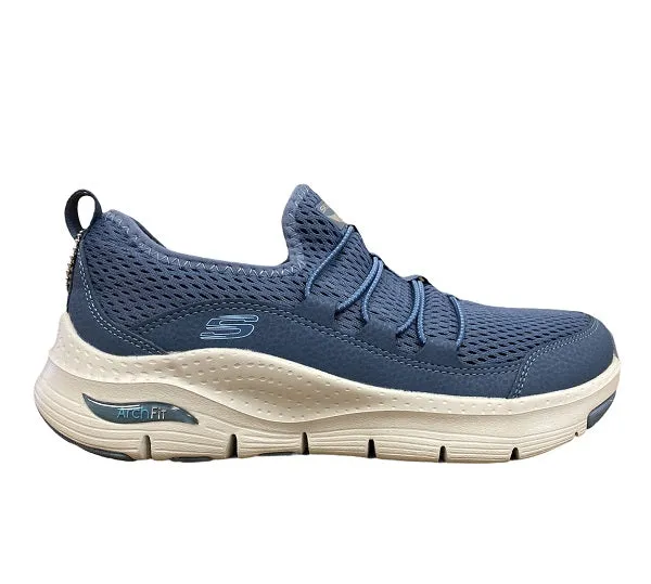 running - achievement Skechers scarpa sneakers da donna Arch Fit Lucky Thoughts 149056 NVY blu